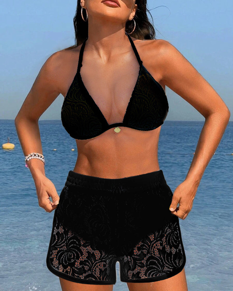 Verhagen | Elegante Effen Kanten Bikiniset