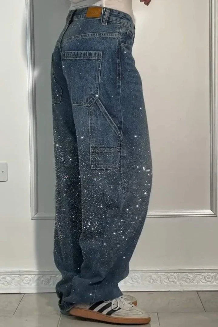 NOVA | Sparkle Wide-Leg Jeans voor een Galactische Look