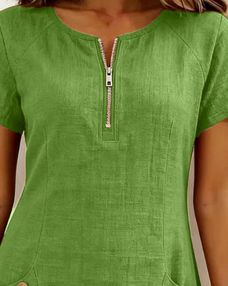 Verhagen mode® | Katoenen jurk met ritssluiting