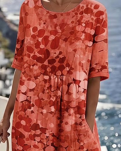 Ruimvallende jurk met bloemenprint