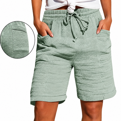 1+1 Gratis | Hannah | Comfortabele Bermuda Short met Elastische Taille