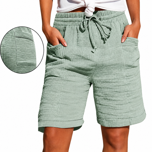 1+1 Gratis | Hannah | Comfortabele Bermuda Short met Elastische Taille