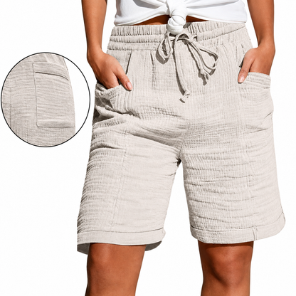 1+1 Gratis | Hannah | Comfortabele Bermuda Short met Elastische Taille