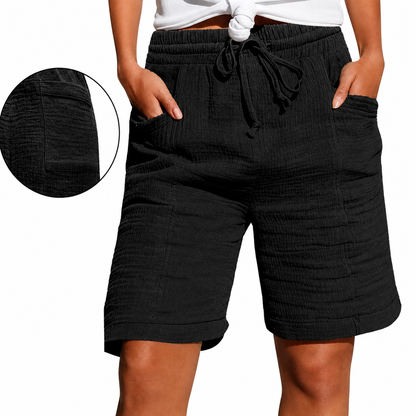 1+1 Gratis | Hannah | Comfortabele Bermuda Short met Elastische Taille
