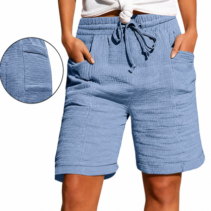 1+1 Gratis | Hannah | Comfortabele Bermuda Short met Elastische Taille