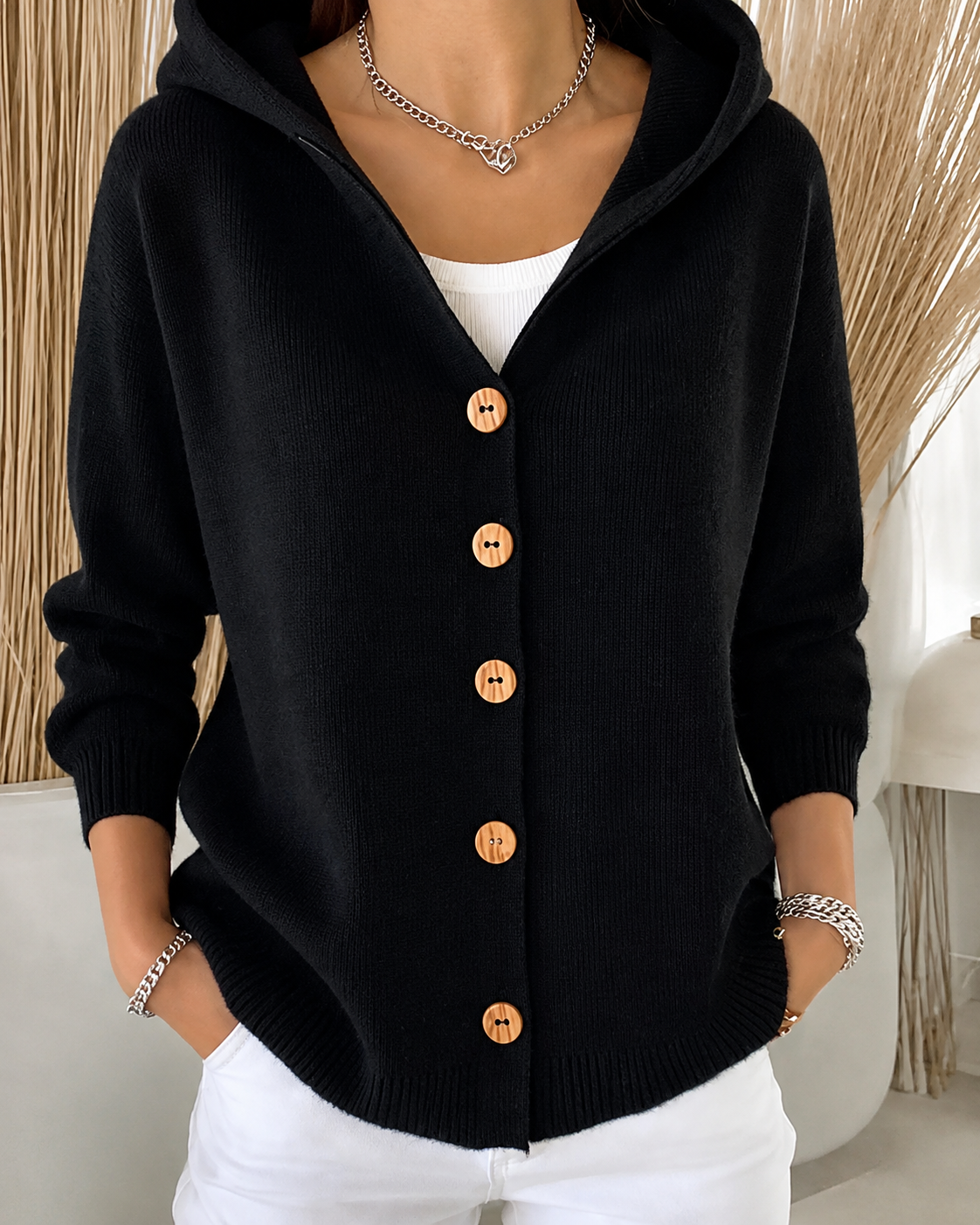 Sophie™ | Comfortabel Gebreid Vest met Capuchon