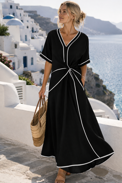 Mila | Elegante Jurk met Flatterende Taille en Vakantie Chic