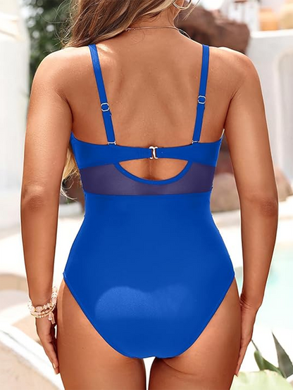 SOFIA | Eénstuk Badpak met Transparante Accenten en Elegante Corrigerende Pasvorm
