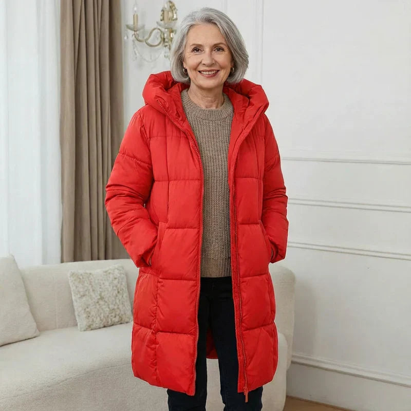SANNE™ | Lange Gewatteerde Winterjas met Warm Comfort en Tijdloze Stijl
