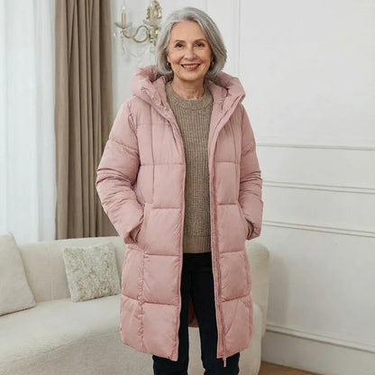 SANNE™ | Lange Gewatteerde Winterjas met Warm Comfort en Tijdloze Stijl