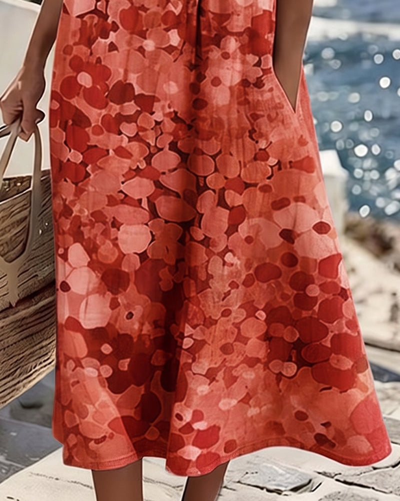 Ruimvallende jurk met bloemenprint
