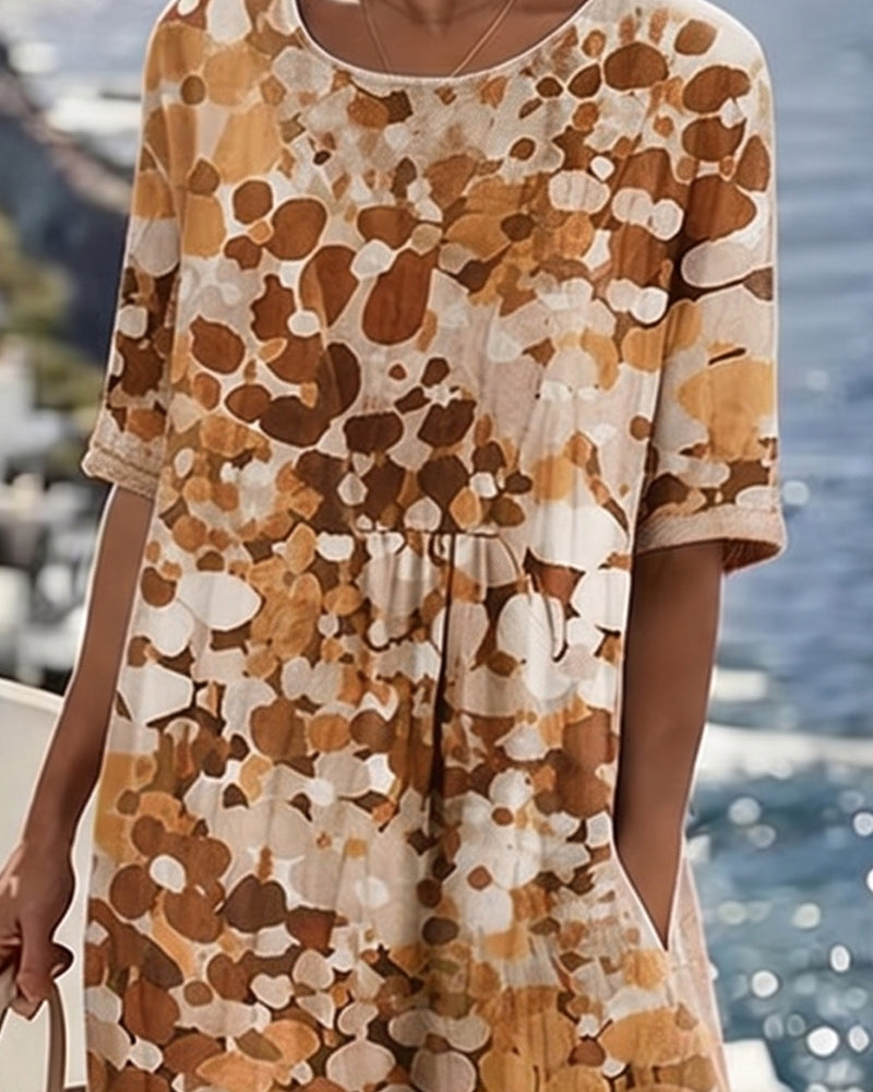 Ruimvallende jurk met bloemenprint