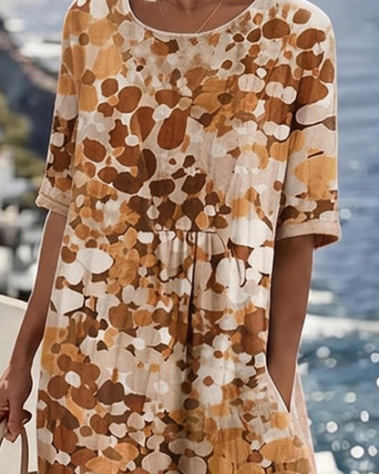Ruimvallende jurk met bloemenprint