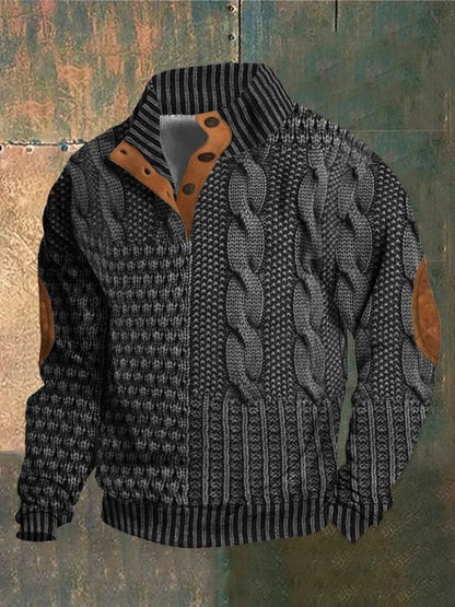 VANDER | Bedrukte Herentrui met Retro Stijl en Ultiem Draagcomfort