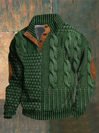 VANDER | Bedrukte Herentrui met Retro Stijl en Ultiem Draagcomfort