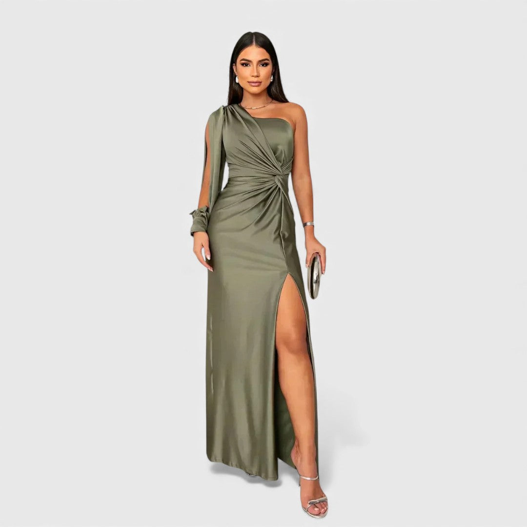 LYNN™ | Elegante Maxi Jurk met One-Shoulder Pasvorm voor Avond & Feest