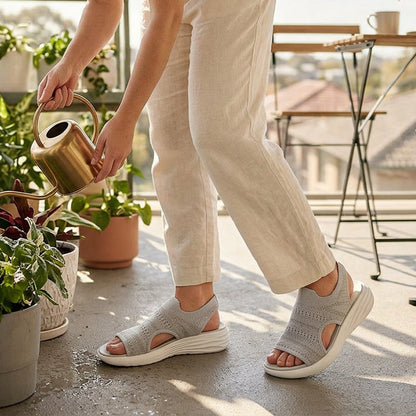 1+1 GRATIS | Sandalen met platform, van ademend materiaal voor dames