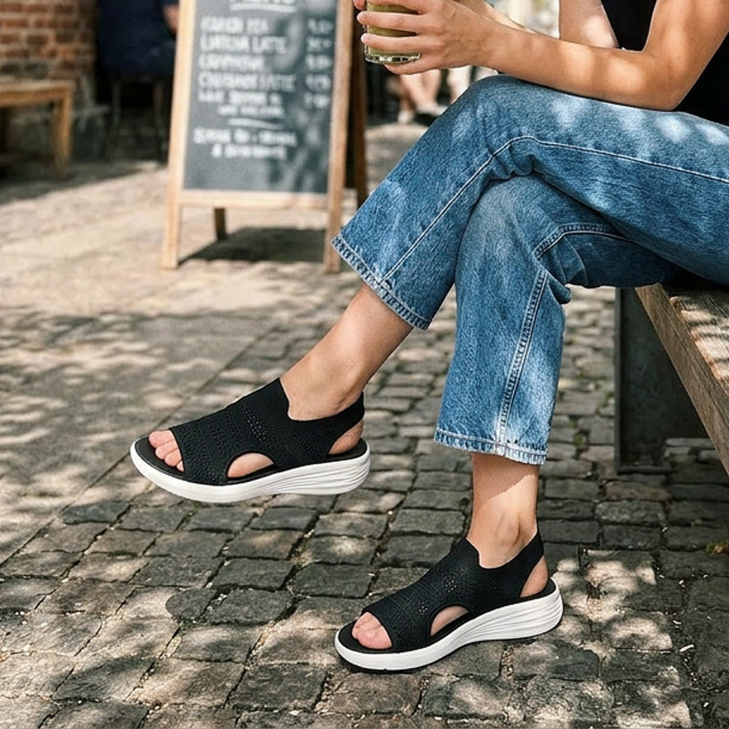 1+1 GRATIS | Sandalen met platform, van ademend materiaal voor dames