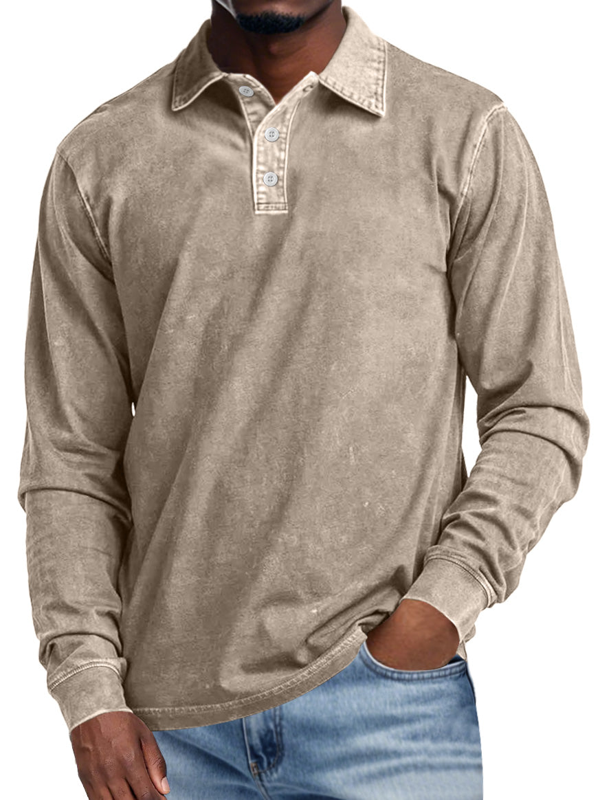 VECHO | Retro Polo met Lange Mouwen – Elegantie en Dagelijks Comfort